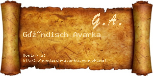 Gündisch Avarka névjegykártya
